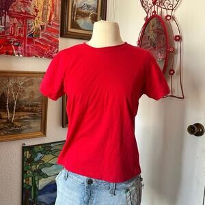 lizsport red plain cotton shirt